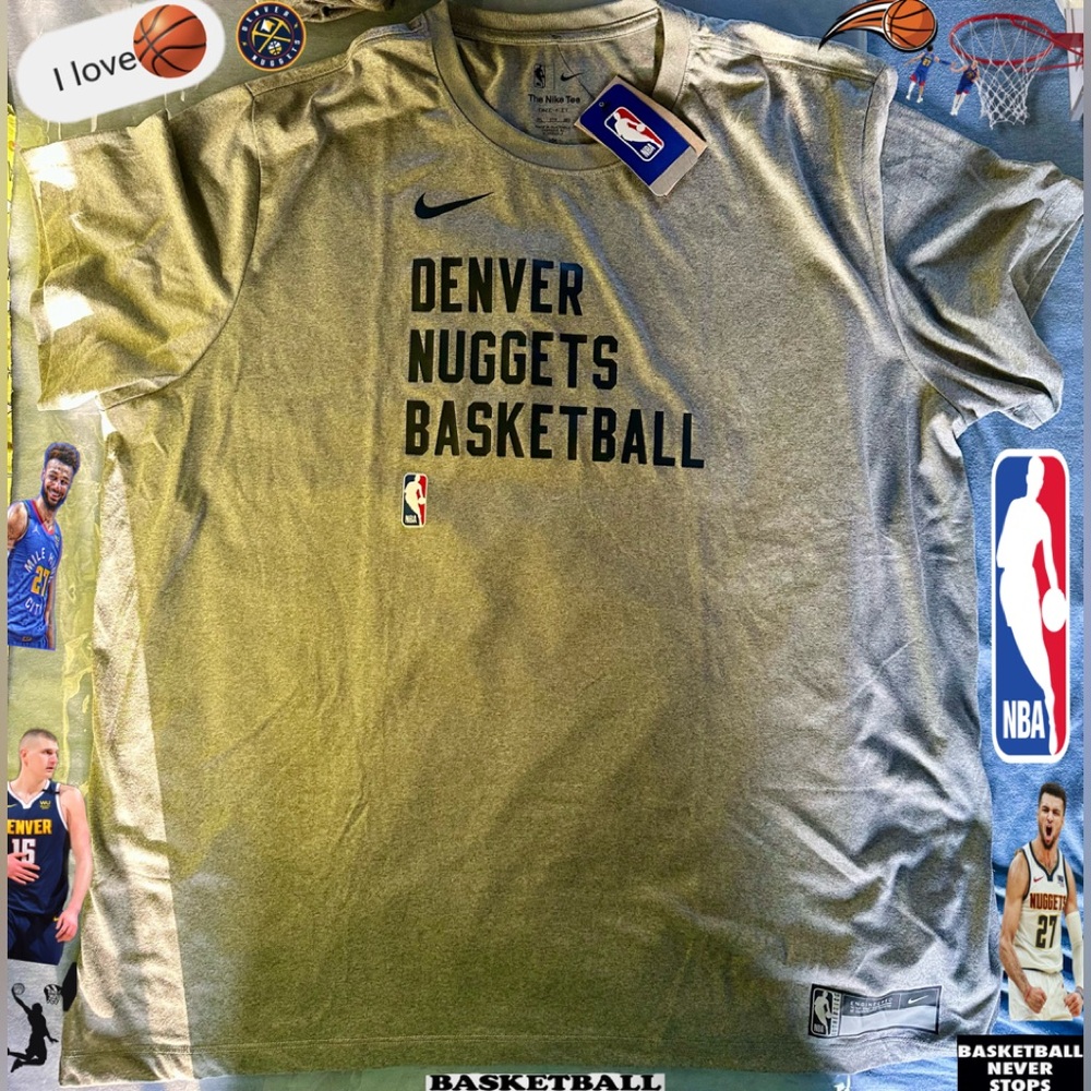 NBA Nike  Denver Nuggets Basketball T-Shirt - Dri Fit -stay cool from sweat.